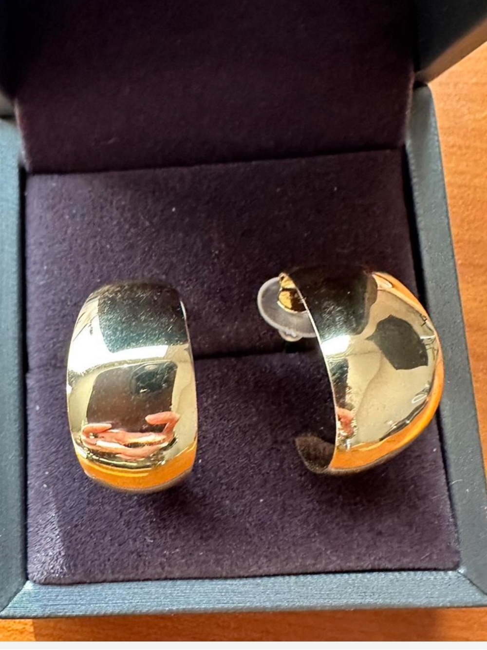 Polished Gold-Tone Hoop Clip Earrings